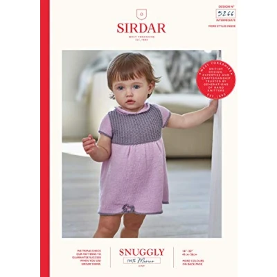 Image of Sirdar Snuggly 100% Merino Knitting Pattern Booklet 5266 Dress &amp; Bootees