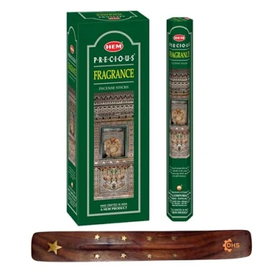 Image of HEM Precious Fragrance incense sticks Full box of 6 with DHS stick holder for Spirituality,Spa,Yoga,Meditation,Healing,Aromatherapy and Relaxation…
