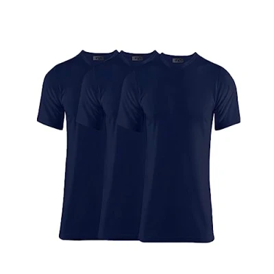 Image of Thread Linens 3 Pack Mens Thermals T Shirt, Body Warmer Base Layer Thermal Underwear Top for Men Size S XXL (Navy, L)