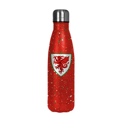 Image of FOCO Officially Licensed Wales Football Paint Splatter 500ml Reusable Water Bottle