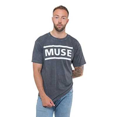 Image of Paradiso Clothing MUSE BAND LOGO DIP DYE WASH Print Tshirt, Men&#039;s, Size: XL, Black