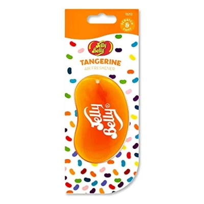 Image of Jelly Belly Car Air Freshener Tangerine 3D Hanging Freshener. Scent Lasts Up To 30 Days, Car, Home or Office. Genuine Fresheners for Women, Men and Kids