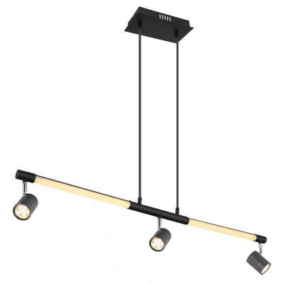 Image of Hl Bar Pendant Ceiling Light Matt Black LED 3000K