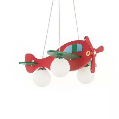 Image of Avion Red And Green Aeroplane Pendant, E14