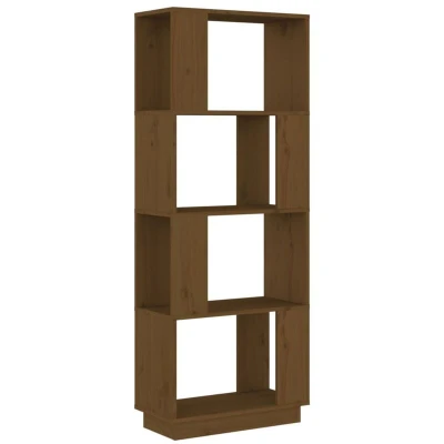 Image of vidaXL Book Cabinet/Room Divider Honey Brown 51x25x132 cm Solid Wood Pine