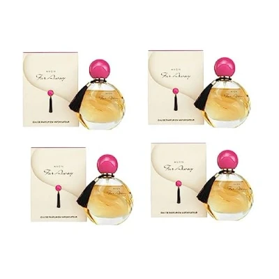 Image of Pack of 4 x 50ml bottles Far Away EDP spray a floral and oriental fragrance for women by Avon.
