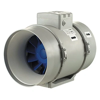 Image of Blauberg UK Turbo 250 Mixed Flow in Line Extractor Fan, Grey, 10&quot; / mm Standard