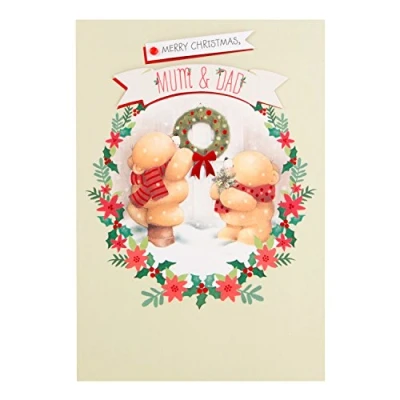 Image of Hallmark Forever Friends Christmas Card to Mum &amp; Dad &#039;Marvellous and Magical&#039; Medium