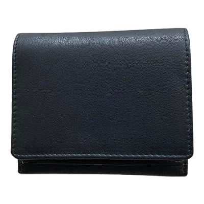 Image of Lorenz Men&#039;s Goat Nappa Trifold RFID Wallet with Zip Coin Compartment Black