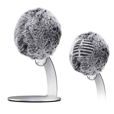 Image of Microphone Furry Windscreen Wind Shield Mic Windshield Muff Fur Custom Fit Compatible with Shure MV5 Condenser