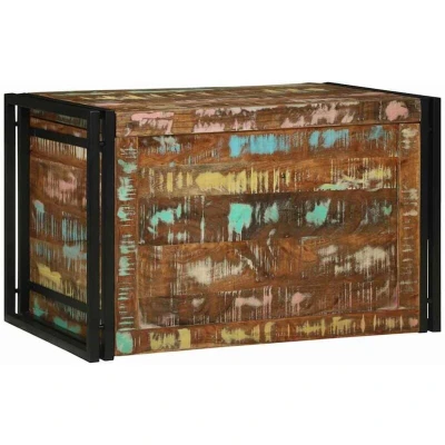Image of vidaXL Multicolour Storage Box 80 x 50 cm Solid Reclaimed Wood