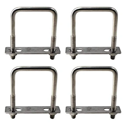 Image of M6x40x80mm Square U Bolt 304 Stainless Steel Tie Down (Pack of 4)