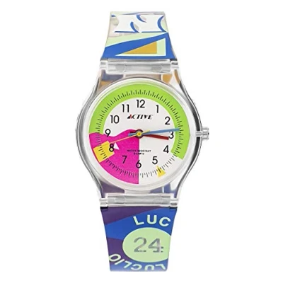 Image of Active Women&#039;s Quartz Watch with Multi Colour Dial Analogue Display and Plastic Strap ACT 014