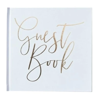 Image of Ginger Ray Gold Foiled Wedding Guestbook Memory Christening Birthday Engagement