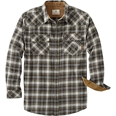 Image of Legendary Whitetails Men&#039;s Standard Shotgun Western Flannel Shirt, Forage Green Plaid, X Large