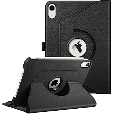 Image of FINTIE Case for iPad Mini A17 Pro (2024) 8.3 Inch, 7th / 6th Generation (2024/2021), 360 Degree Swiveling Stand Protective Back Cover, Auto Wake/Sleep, Black