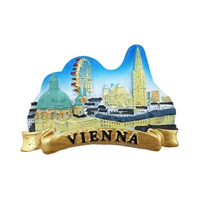 Image of 3D Austria Vienna Refrigerator Magnet Tourist Travel Souvenirs Handmade Resin Craft Magnetic Stickers Home Kitchen Decoration Fridge Collection Gift