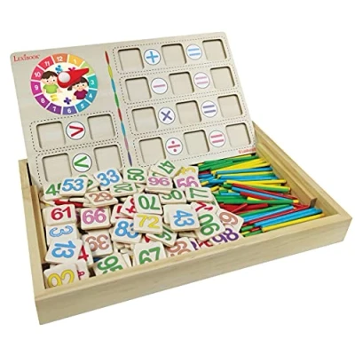 Image of Lexibook EDU200 Bio Math School, a Wooden Activity Box to Learn Count, Preschool Educational Toy for First time Awakening