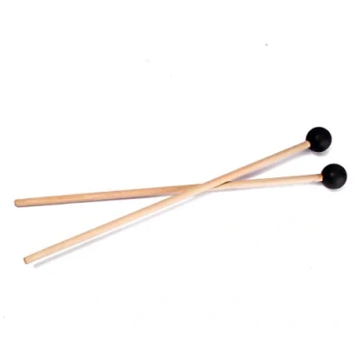 Image of Alnicov 1 Pair Bell Mallets Rubber with Maple Wood Handle Black Drumstick for Percussion Glockenspiel