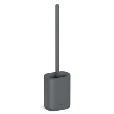 Image of stardis Pure Toilet Brush Matt Silicone Compact Antibacterial Set Grey