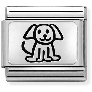 Image of Nomination Silvershine Family Dog Charm