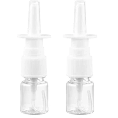 Image of CMJ 2 x 5ml CLEAR Empty Nasal Pump Spray Plastic Bottle Fine Mist Refillable