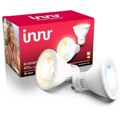 Image of Innr Zigbee GU10 Smart Bulb, Works with Hue*, Amazon Echo 4th Gen., Alexa (Bridge Required), LED Light Bulbs Warm White to Cool White, Dimmable, 470 Lumen, 2 Pack