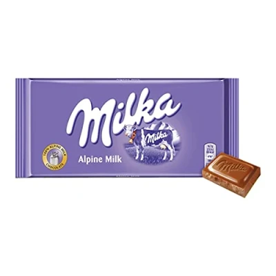 Image of Milka Chocolate Bars Alpine Milk Pack of 24 Delicious Tasty And Twisty Treat Gift Hamper For Birthday,Christmas Sold By Kidzbuzz