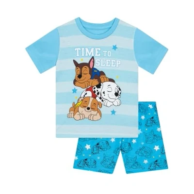 Image of Paw Patrol Pyjamas Boys Short Marshall And Chase PJs For Blue 6 7 Years