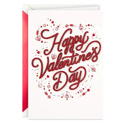 Image of Hallmark Valentine&#039;s Day Card Red Hearts &amp; Arrows Design