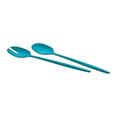 Image of Guzzini My Fusion Salad Servers Matte Blue 28 cm