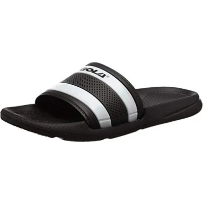 Image of Gola Mens Sliders Slip On Summer Holiday Pool Beach Sandals Black &amp; White Size UK 8