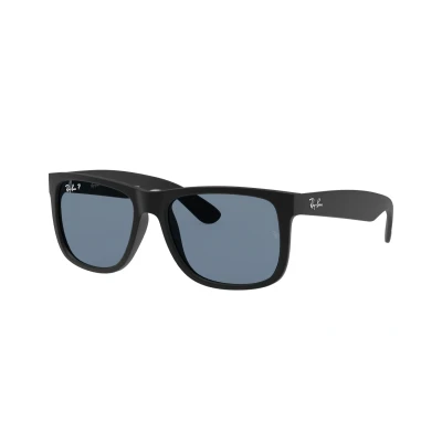 Image of Ray Ban Justin Sunglasses, Men&#039;s, Size: 54, Dark blue polar/black