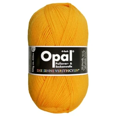 Image of Frida&#039;s Wollhaus Opal 100 g Plain 4 Ply Sock Yarn Stockings Knitting Felt Free Wool 35 Colours (5182 Sun Yellow)