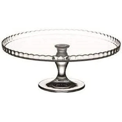 Image of Pasabahce 95117T 001 Glass Cake Stand on Pedestal, White, Large, 32cm Size
