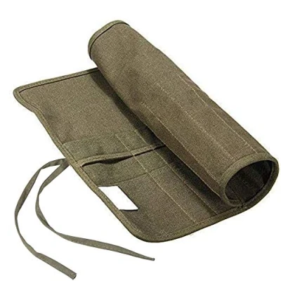 Image of SHIERYUE Artist Paint Brush Holder Roll Up Bag Case Storage Canvas Pouch for Oil Watercolor Gouache Art Brushes
