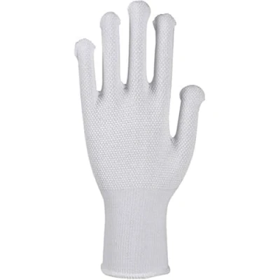 Image of ABENA Cotton Work Gloves Pack of 12 Pairs Size 9 Latex Free Elasticated with Gripping Dots Soft, Comfortable, and Durable Ideal for Warehouse Work, Mounting Packing