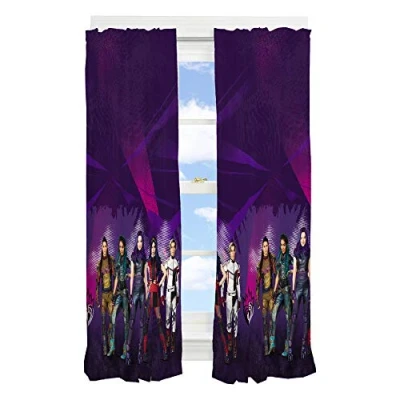 Image of Franco Kids Window Curtain Panels Drapes Set, 82 in x 63 in, Disney Descendants 3
