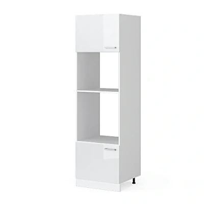 Image of Vicco Microwave cabinet Raul, White High Gloss/White, 60 cm