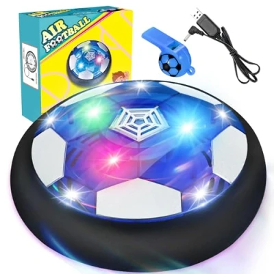 Image of lenbest Hover Football Gifts for Boys Rechargeable LED Air Floating Indoor Games Kids Toys 2 3 4 5 6 7 8 9 10 year old boy