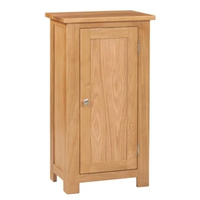 Image of Hallowood Furniture Waverly Oak Small Storage Cupboard, Light Wooden Cabinet with 2 Adjustable Shelf for Bedroom, Hallway Cabinet, Cupboard Kitchen, Living Room