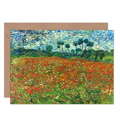 Image of Artery8 Vincent Van Gogh Poppy Field Fine Art Greeting Card Plus Envelope Blank Inside