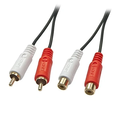 Image of LINDY 1 m Phono Male to Female Premium Audio Extension Cable