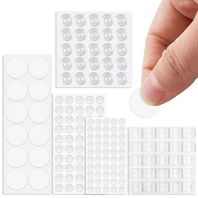 Image of 157 Pcs Transparent Silicone Pads,Buffer Furniture Pad,Adhesive Bumper Pads Clear Rubber Feet,Clear Buffer Pads,Self Adhesive Noise Elastic Door Pad for Drawers