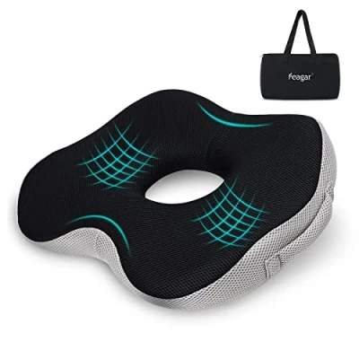 Image of Feagar Donut Cushion for Office Chair, Memory Foam Seat Haemorrhoid, Coccyx Pressure, Tailbone and Back Pain Relief Orthopedic Ring Pad Car Seat, Wheelchair, Chair