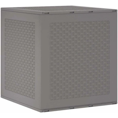 Image of vidaXL Garden Storage Box/Cube Light Grey UV Resistant Plastic, 55x52.5x57 cm, Outdoor Chest/Container for Garden/Patio/Deck, Water &amp; Easy Assembly