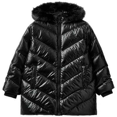 Image of United Colors of Benetton Girl&#039;s Jacket 2eo0cn02k, Nero 100, L