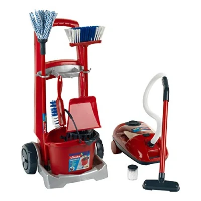 Image of Theo Klein 6742 Vileda Broom Trolley I Equipped with Broom, Mop, Bucket and Lots More Battery Powered Vacuum Cleaner Dimensions: 29 cm x 24 60 Toy for Children Aged 3 Years Up