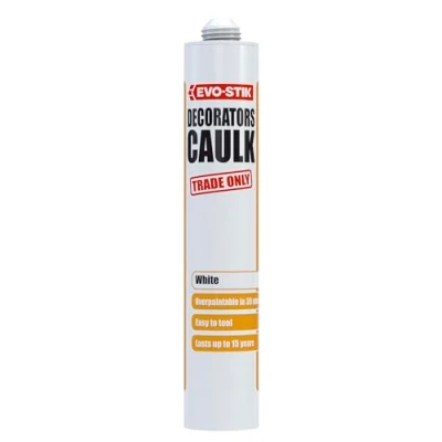 Image of EVO STIK Decorators Caulk White, Low Movement Crack and Gap Filler, Fast Drying, Can be Overpainted, Easy To Apply, Lasts Up 15 Years, 280ml