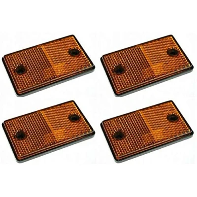 Image of 4 x Orange Amber Side Reflectors for Trailers, Trucks, Caravans, Maypole, Square